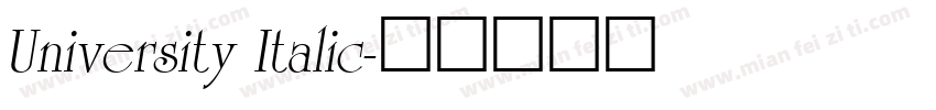 University Italic字体转换